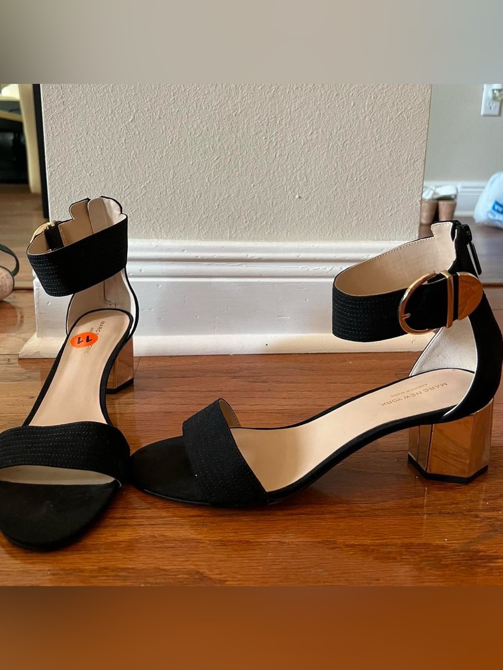 Women’s Black Ankle Strap Block Heel Sandals